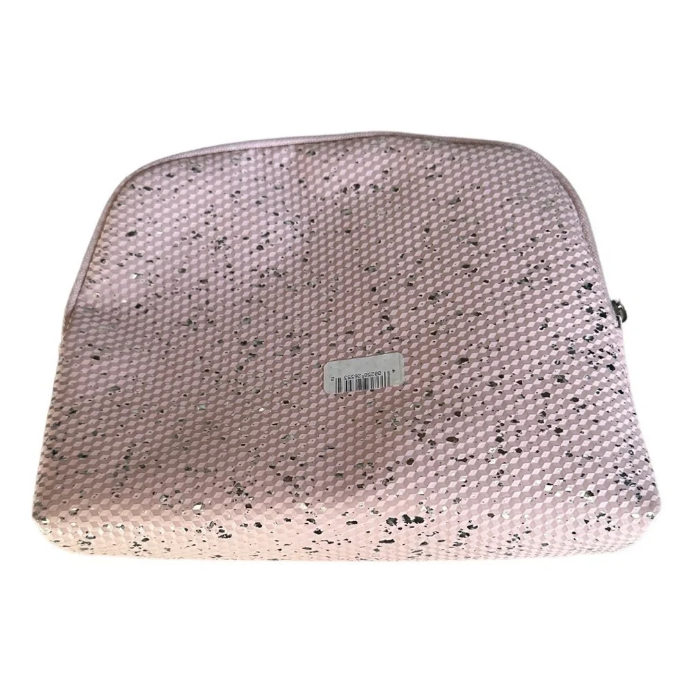 🌺 Boutique Blush Pink Metallic Cosmetics Zipper Pouch NWT